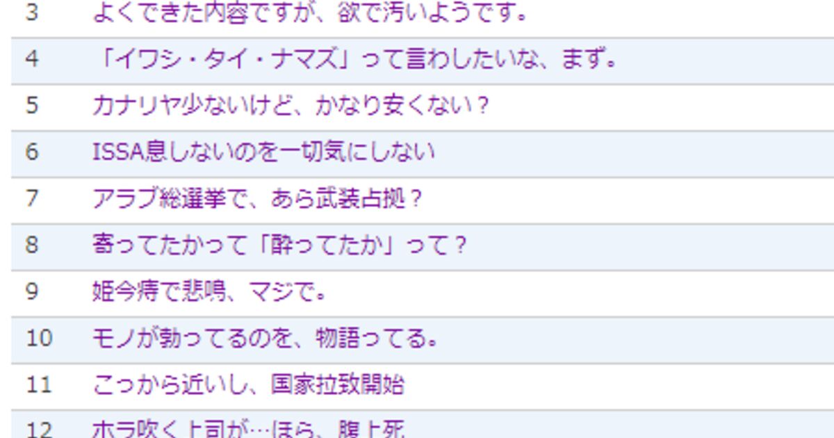 ダジャレガチ勢たちによるダジャレが芸術の域に達している件について もはや笑いとは別次元での戦い Togetter