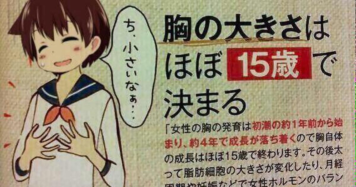 悲報 胸の大きさは１５歳で決まる あれ この女の子 あのキャラにそっくりじゃね Togetter