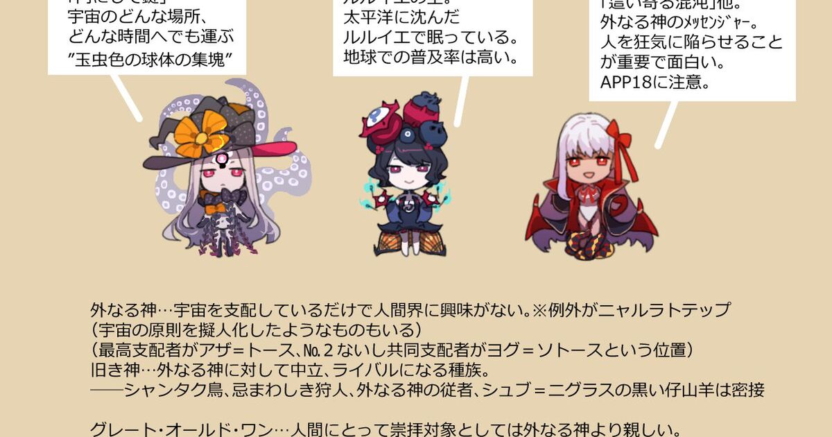 今後の Fgo はクトゥルフ神話は必修か 言説関連ツイートとクトゥルフtrpg勢のfgoのクトゥルフ要素解説 Togetter