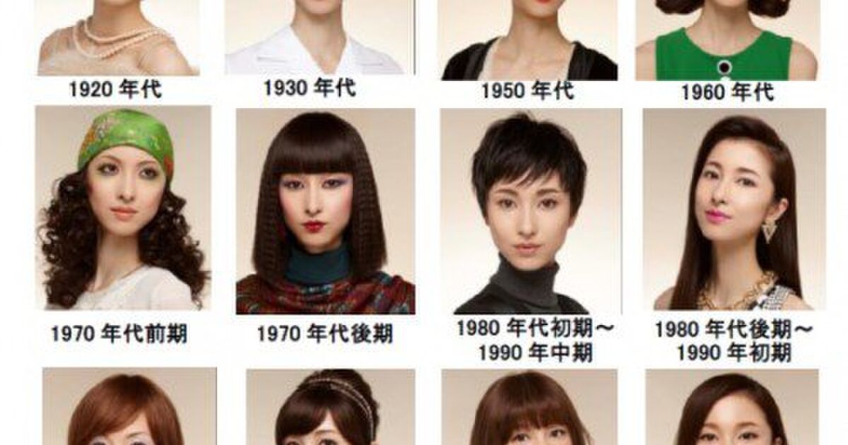 日本女性の化粧の変遷100年 年代別に比べるとなかなか面白い こんなに違うの 髪型の影響も大きい Togetter