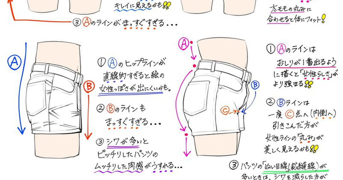 ホットパンツの描き方 Togetter