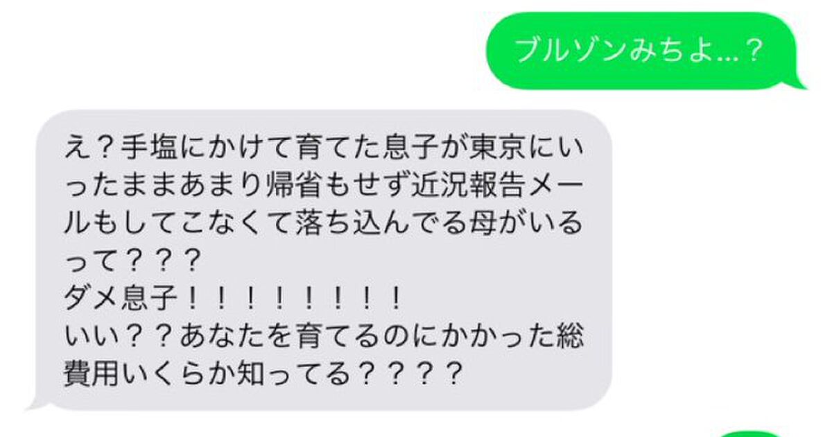 実家の母から送られてきた ブルゾンちえみ風の帰郷を促すline が強すぎる Togetter