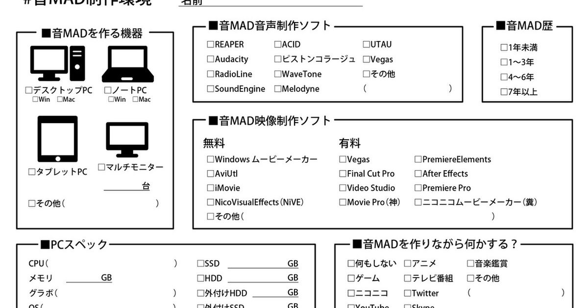 音mad制作環境 Togetter