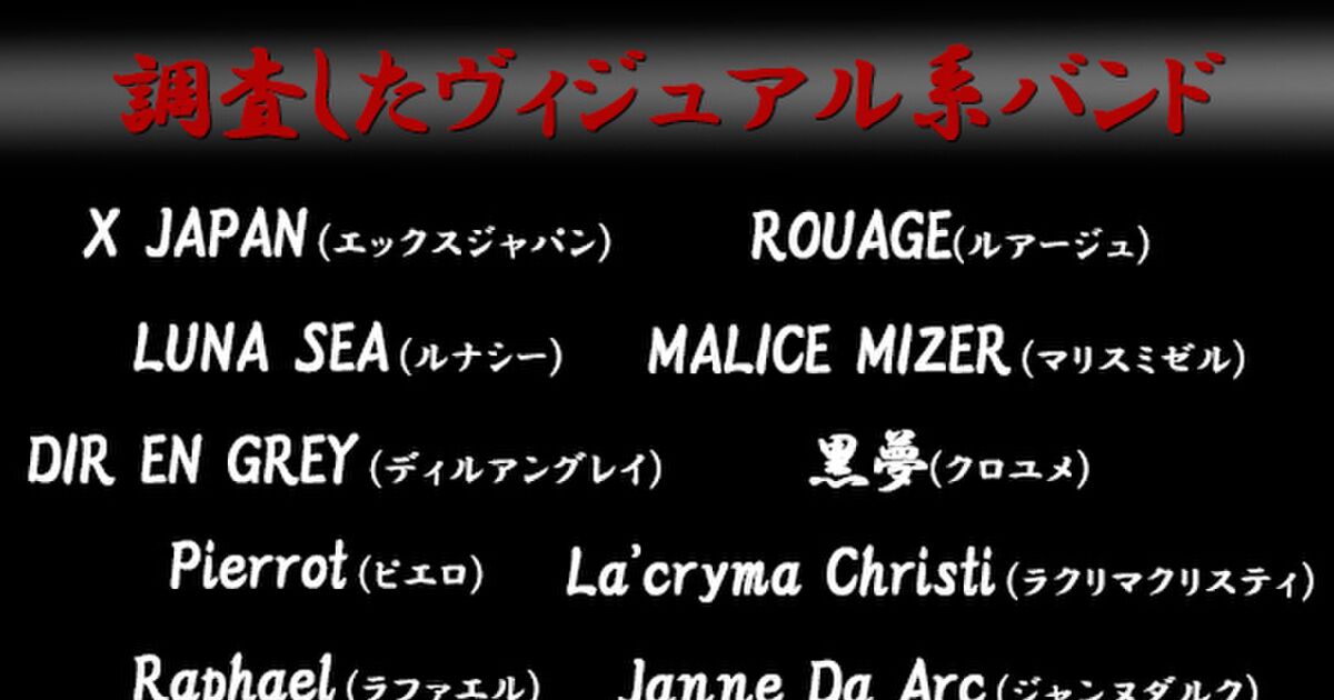 ヴィジュアル系バンドで最も闇に溺れているのは V系の歌詞を1000曲調査した トゥギャッチ