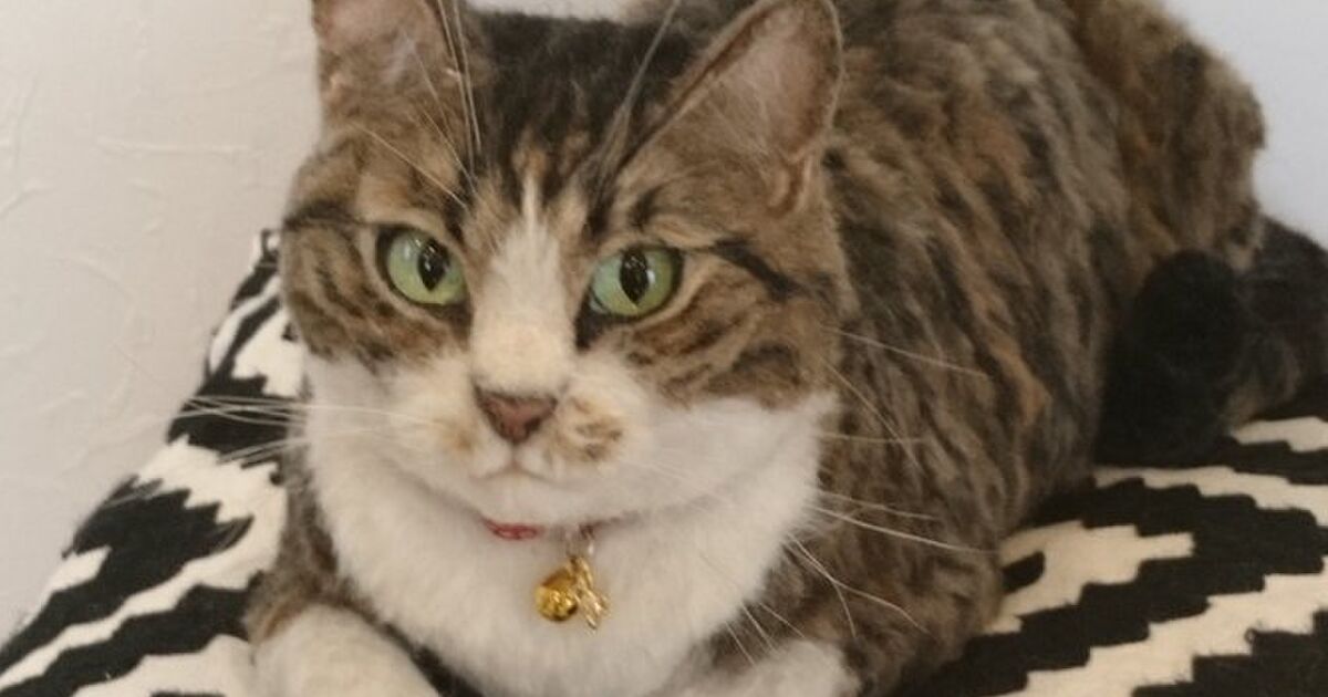 リアル羊毛フェルト猫【三毛猫】実物大こねこサイズ