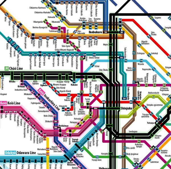 東京の地下鉄路線図