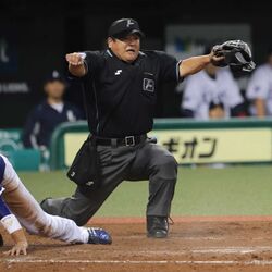 卍ポーズでお馴染み敷田審判が熱盛ィ ６月２９日の中日対巨人戦で復帰 ケガからの完全復活で元気に卍と新ポーズを披露 新ポーズはボルトみたいだと話題に 卍復活 卍卍卍卍卍 Togetter