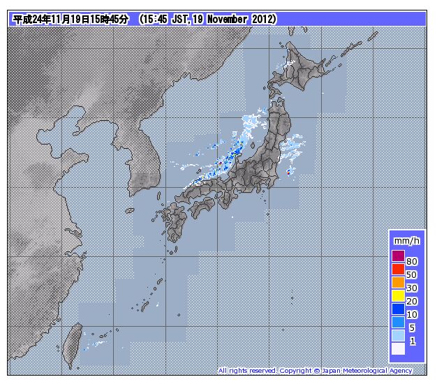 Карта погоды от японского метеорологического агентства jma