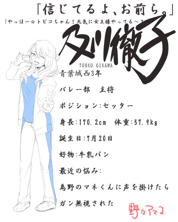 女体化注意 Hqキャラ女体化 腐 女性向け 野々アマコ Togetter