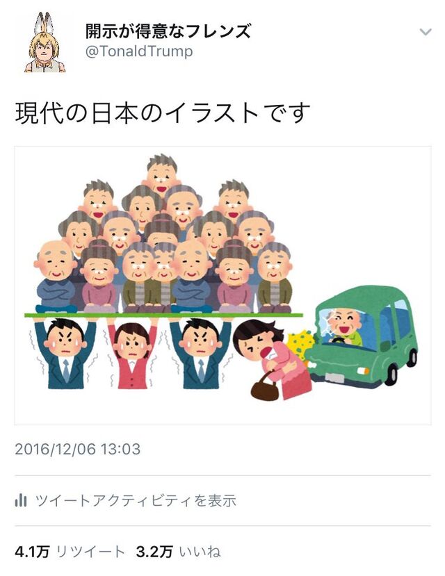 自作のクソコラを老人憎悪に使われ続ける男 Togetter